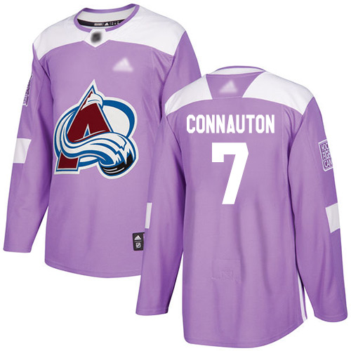 Adidas Colorado Avalanche 7 Kevin Connauton Purple Authentic Fights Cancer Stitched Youth NHL Jersey